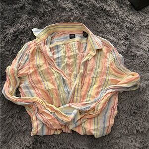 Boss Pastel Striped Linen Shirt